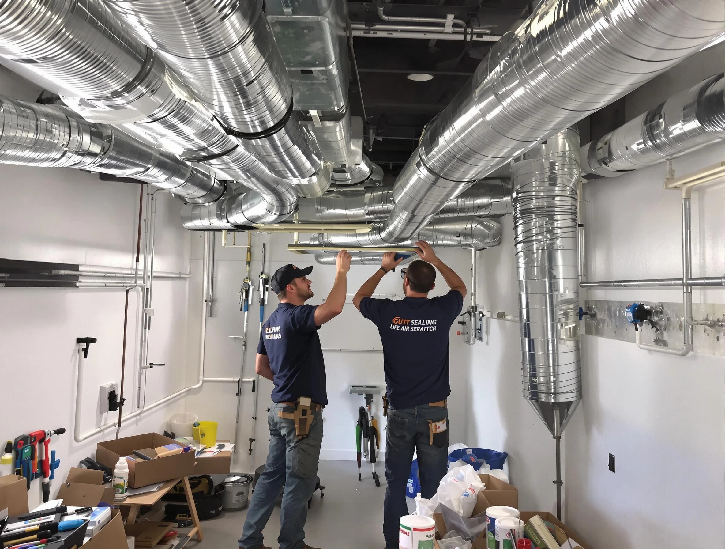 Englewood Air Duct Cleaning technician applying professional duct sealing solutions in Englewood