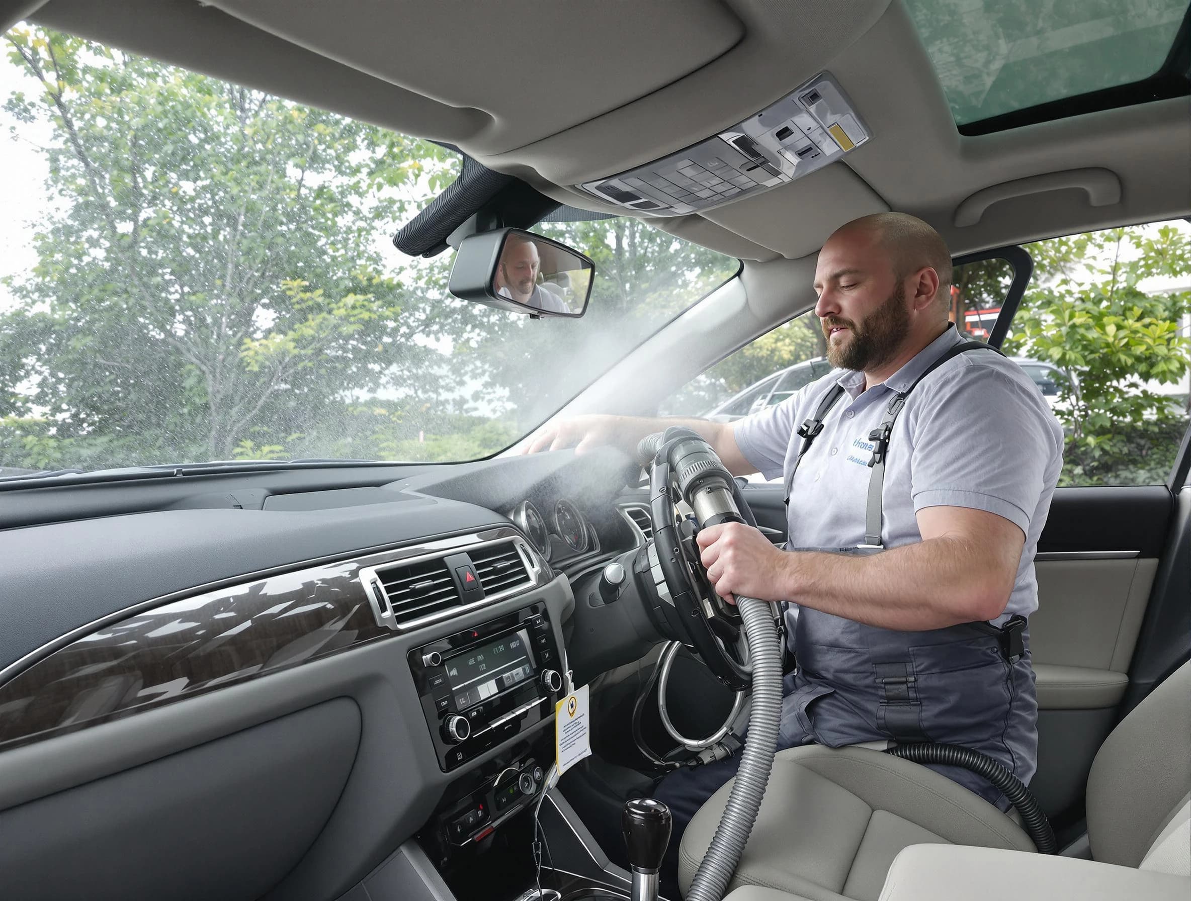 Englewood Air Duct Cleaning specialist performing professional car duct cleaning in Englewood