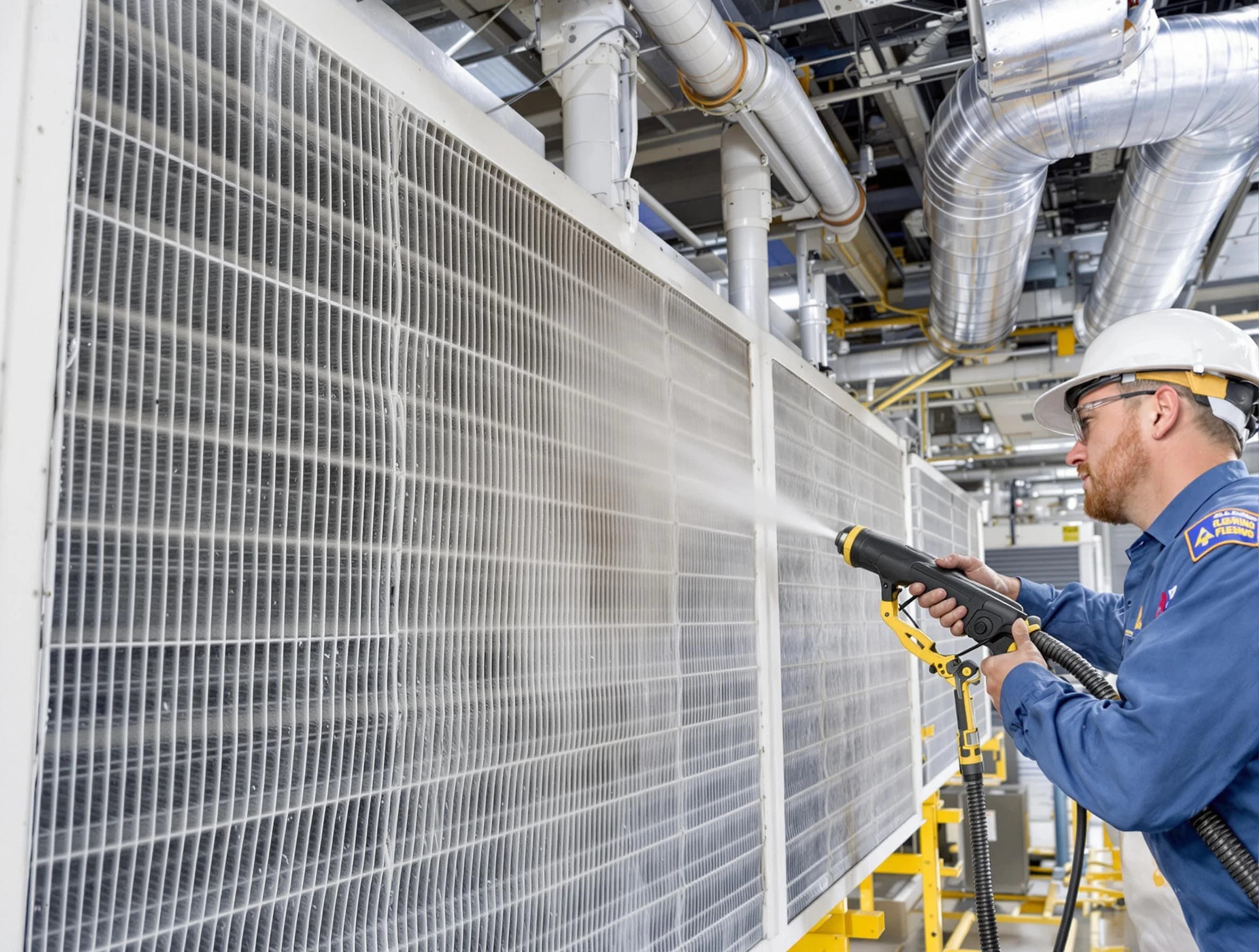 Professional commercial coil cleaning by Englewood Air Duct Cleaning in Englewood