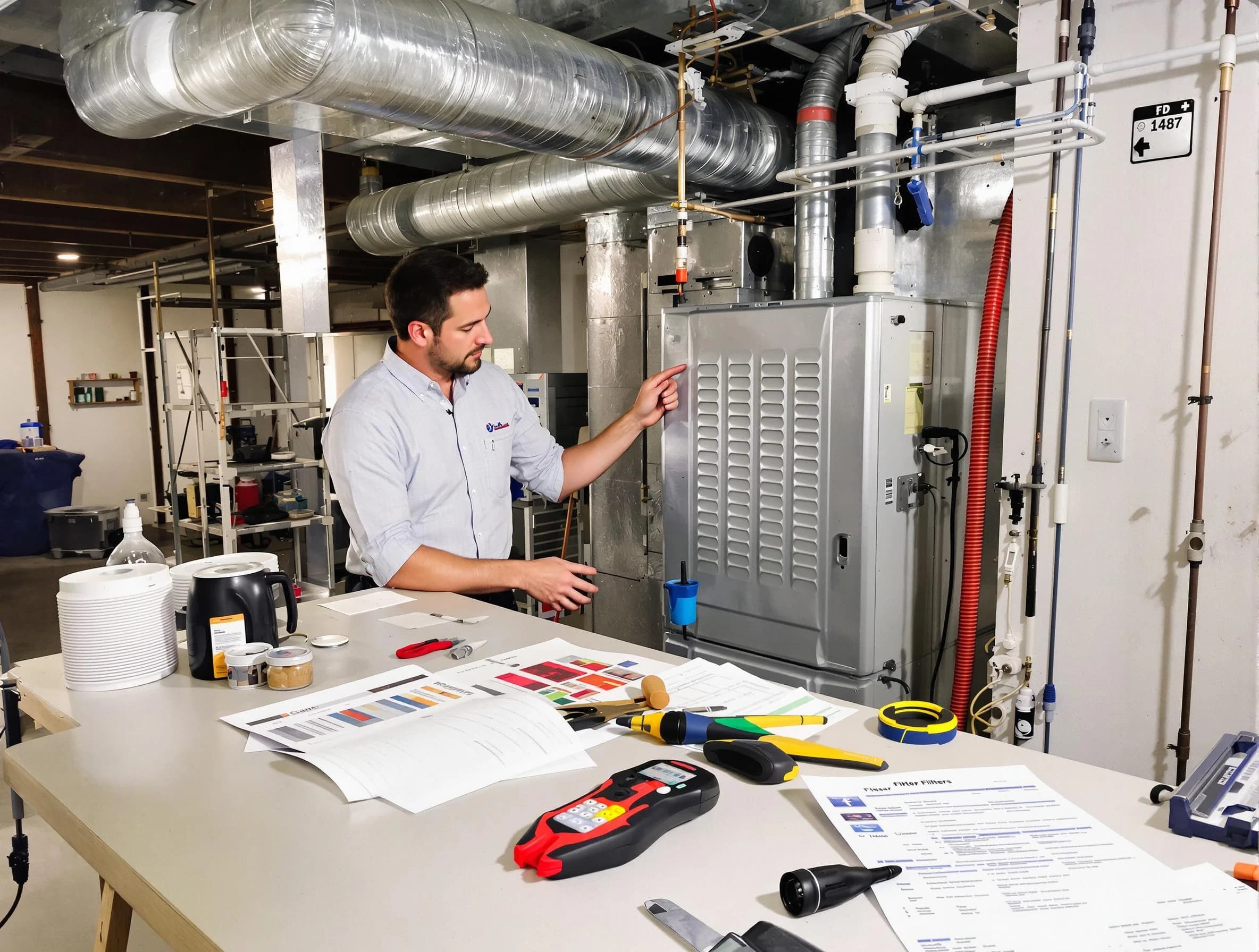 Englewood Air Duct Cleaning inspector conducting detailed filter system evaluation using professional diagnostic tools in Englewood