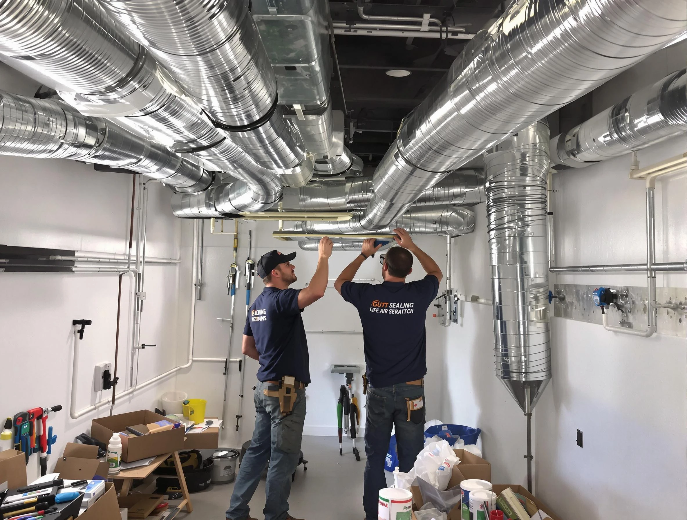 Englewood Air Duct Cleaning technician applying professional duct sealing solutions in Englewood