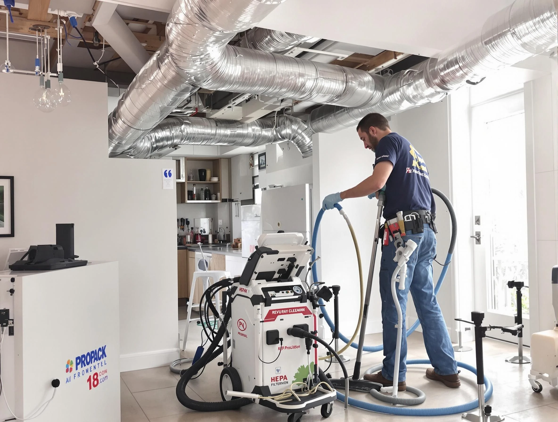 Englewood Air Duct Cleaning technician performing advanced pure duct cleaning with specialized equipment in Englewood
